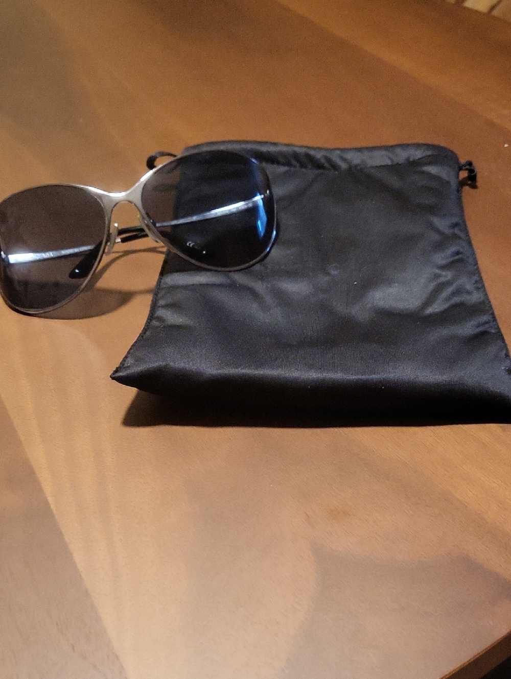 Balenciaga Silver Frame Sunglasses with Black Pouch